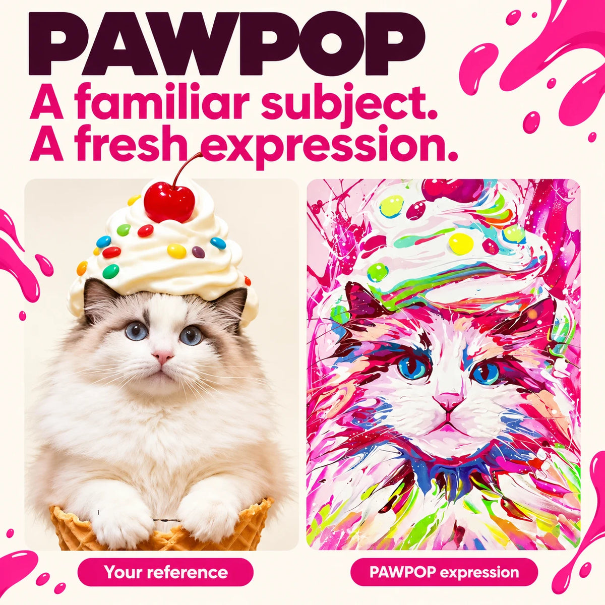 PAWPOP Custom Pet Portrait — Your Pet, Reimagined in Color